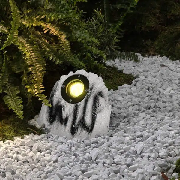 Resin Stone-Inspired Warm LED Garden Light Outdoor Illumination