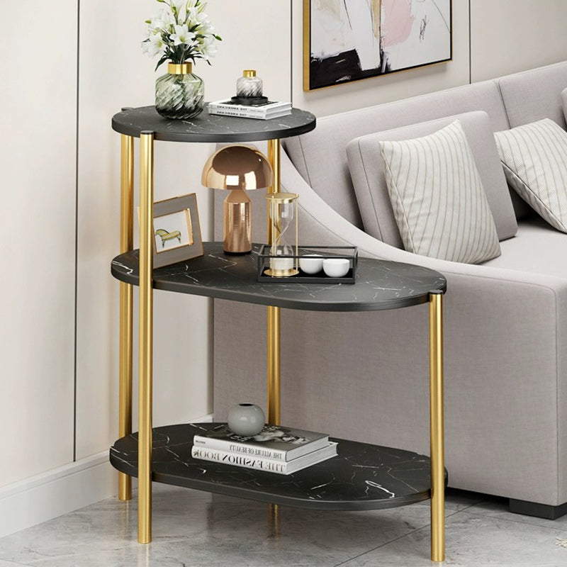 sku01-be3a8bfa-564c-4818-8f57-fd76dae13b84.jpg Contemporary Luxury Oval Iron Wood End Table 3-Tier For Living Room - Image 1