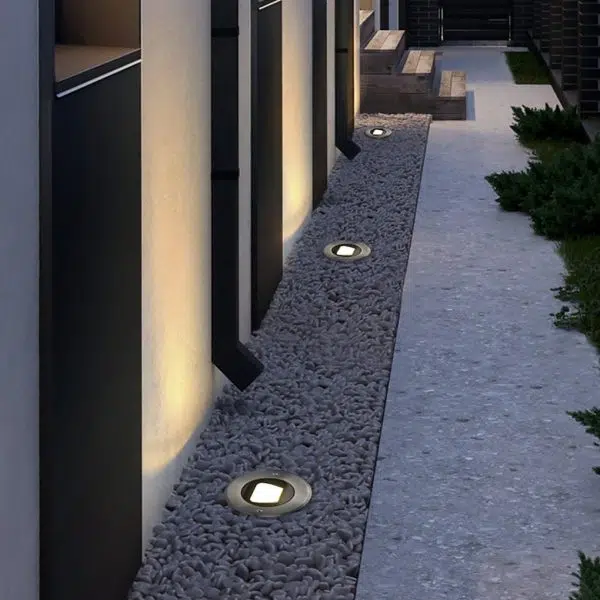 Ultra-thin Waterproof Recessed Step Lights LED Ground Lighting for Stairs, Decks (IP65, 110-240V, Warm White) - Image 3