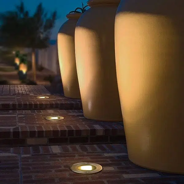 Ultra-thin Waterproof Recessed Step Lights LED Ground Lighting for Stairs, Decks (IP65, 110-240V, Warm White) - Image 2