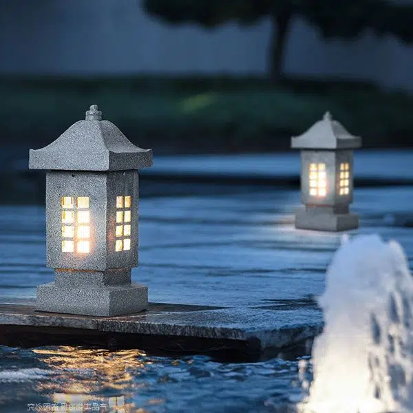 Unique Outdoor Waterproof Imitation Stone Pillar Landscape Lighting Decorative Lamp