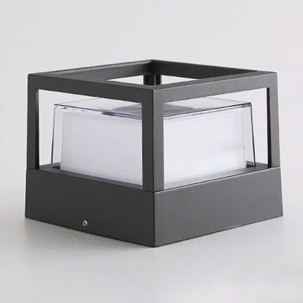 Square Double Layer Shade Outdoor Pier Mount Light Post Lamp - Image 6