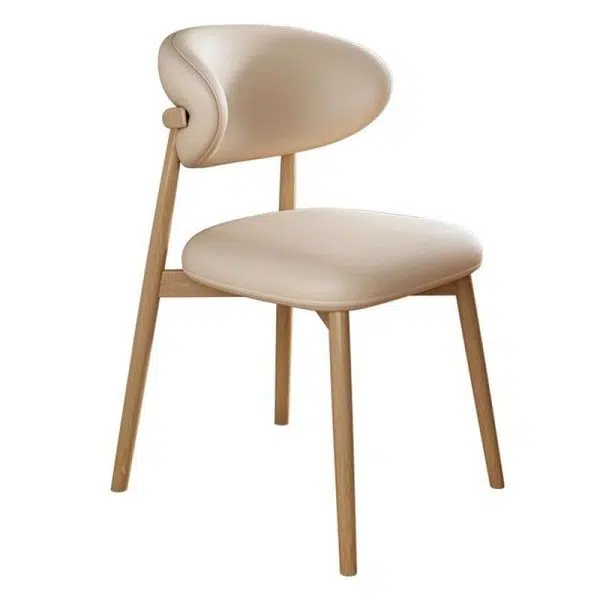 Modern Minimalist Curved Iron Leather Chair Backrest Armless For Living Room - Image 14