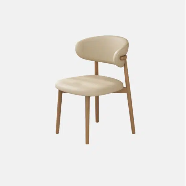 Modern Minimalist Curved Iron Leather Chair Backrest Armless For Living Room - Image 13