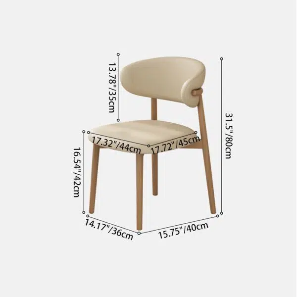 Modern Minimalist Curved Iron Leather Chair Backrest Armless For Living Room - Image 4